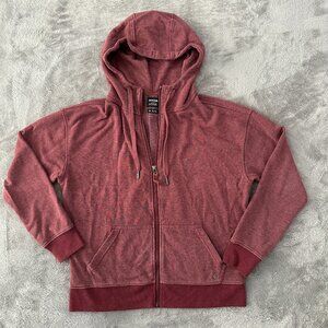 Prana Jacket MEDIUM Women's Long Sleeve Full Zip Hoodie Red